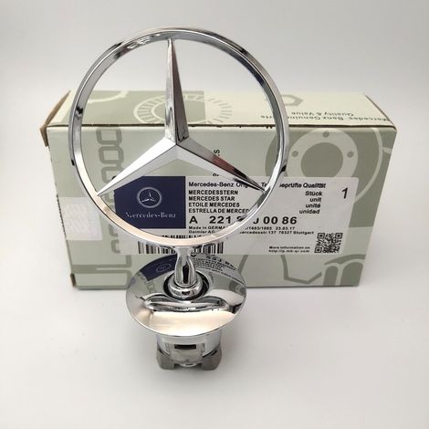 Passend Für Mercedes-benz C180, C200, E200, E260l, S300 Und S350 Motorhaubenemblem. Original Mercedes-benz Motorhaubenemblem Stern A1248800086, Silber.