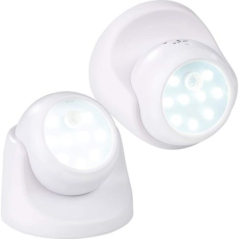 Kabellose Led-lampe: Set Mit 2 Kabellosen Led-strahlern Mit Bewegungssensor Und 360°-drehung