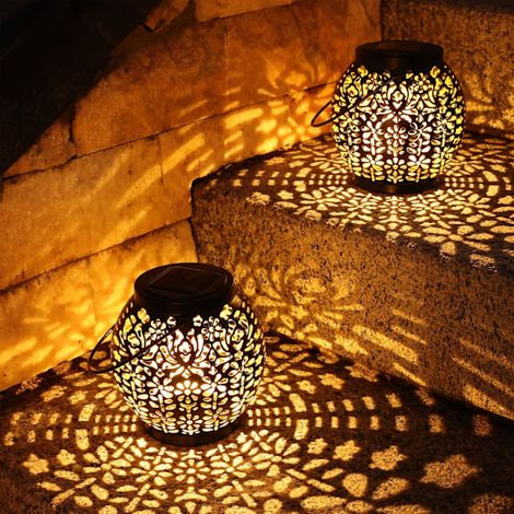 Solar-gartenleuchten, 2er-set Hängende Solarleuchten Für Den Außenbereich, Ip65 Wasserdicht, Warmweißes Licht