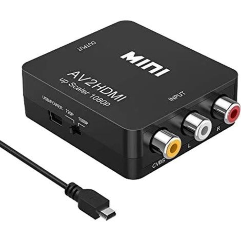 Universeller Rca Av-zu-hdmi-1080p-konverter/adapter, Schwarz