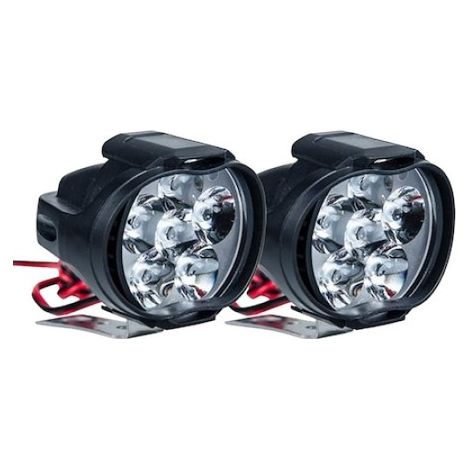 Set Mit 2 Led-motorradscheinwerfern, 6000 K, Schwarz