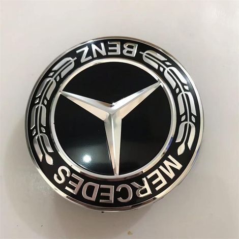 Satz Mit 4 Mercedes-benz Radnabenkappen/rademblemen – 75 Mm, Schwarz