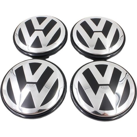 4er-set – Volkswagen Vw Radnabenkappen/embleme – Silber – Automobil – 65 Mm