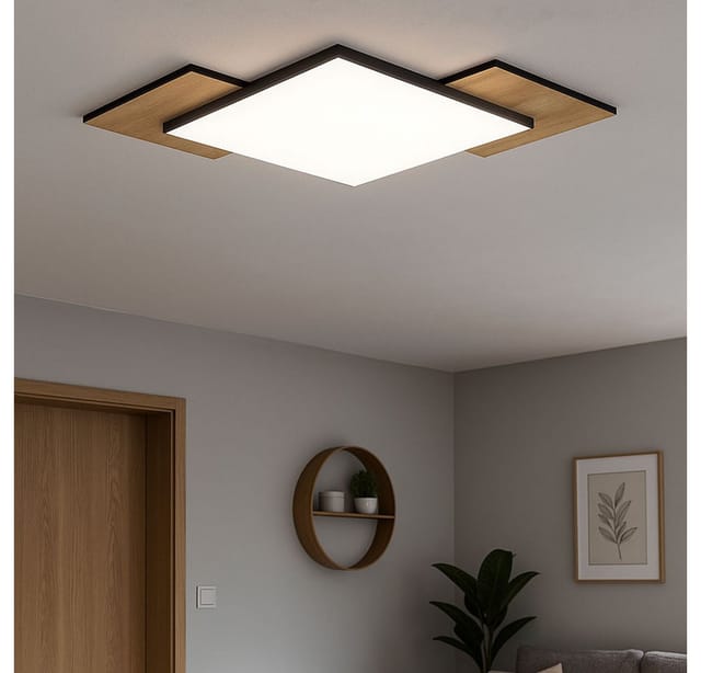 Eglo LED Deckenleuchte Tamuria Schwarz-Braun 21 W