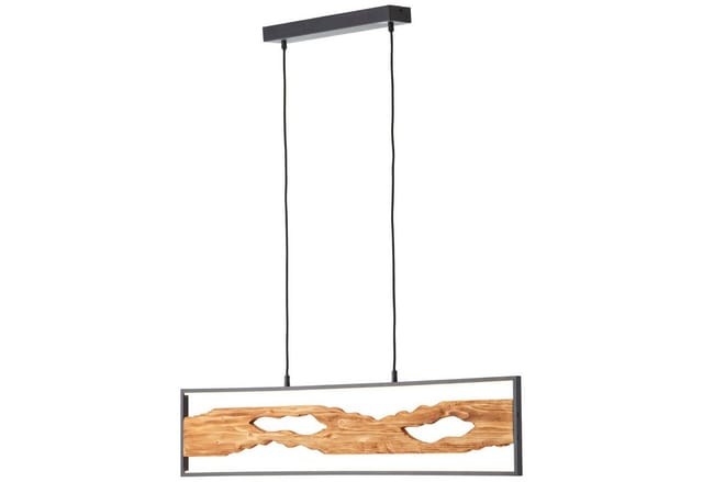 Brilliant LED-Pendelleuchte Chaumont 100 cm Schwarz und Holz