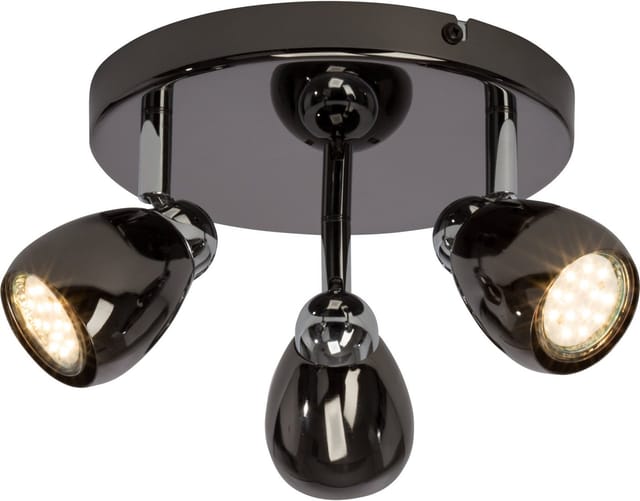 Brilliant LED-Spotrondell Milano 3-flammig Chrom und Schwarz