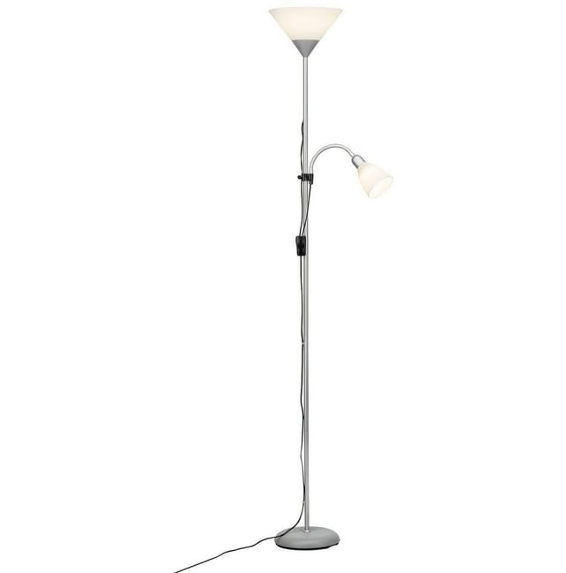 Brilliant LED-Deckenfluter Spari mit Lesearm Silber-Weiß inkl. LED