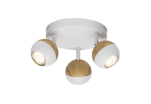Brilliant LED-Spotrondell Scan 3-flammig Weiß und Holz