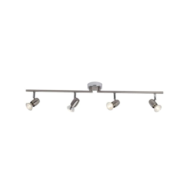Brilliant LED-Spotrohr Wesley 4-flammig Eisen und Chrom