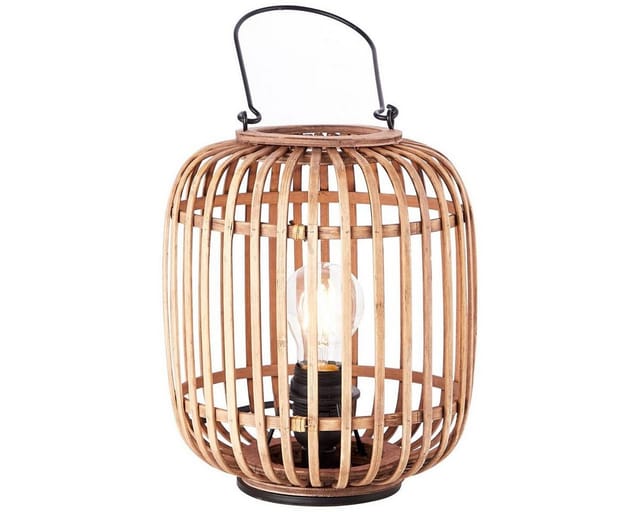 Brilliant Tischleuchte Woodrow mit Tragegriff Ø 21,5 cm Hellbraun