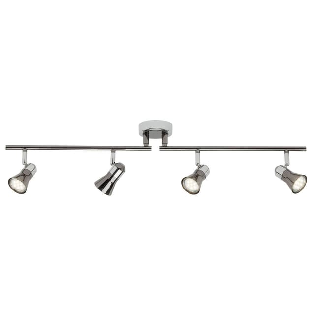 Brilliant LED-Spotrohr Jupp 4-flammig Chrom und Schwarz