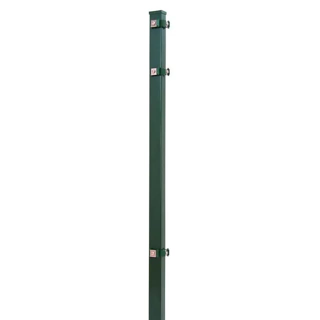 Solid Eckpfosten für Stab- und Doppelstabmatten Stahl Grün 175 x 4 x 4 cm