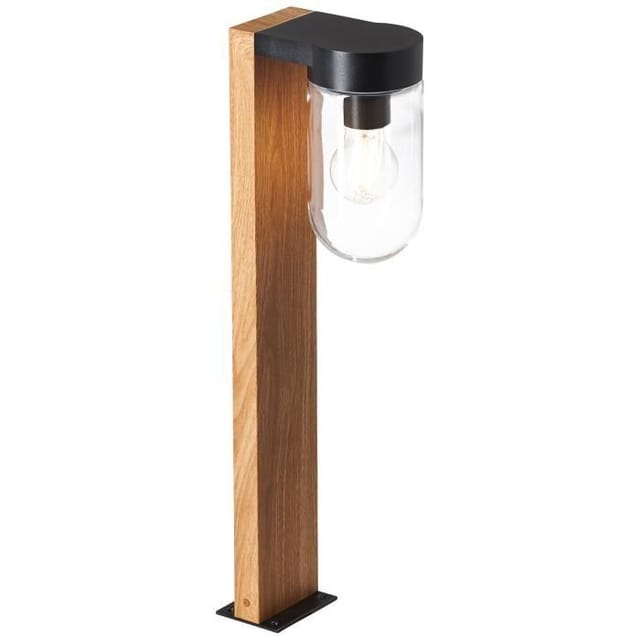 Brilliant Außensockelleuchte Cabar Holz dunkel und Schwarz 55 cm