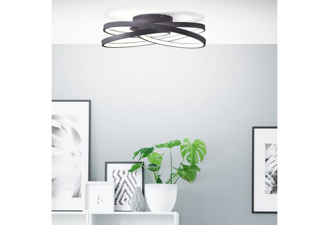 Brilliant LED-Deckenleuchte Labyrinth 40 cm Schwarz