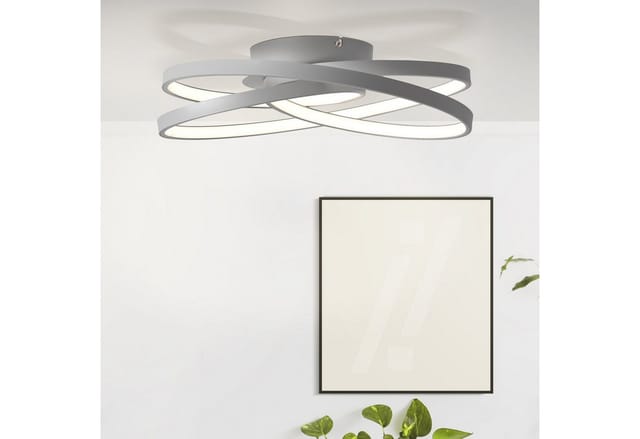 Brilliant LED-Deckenleuchte Labyrinth 40 cm Grau