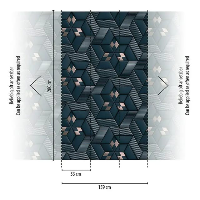 A.S. Creation Fototapete 3D-Grafik 1,59 m x 2,8 m Blau-Grau FSC®