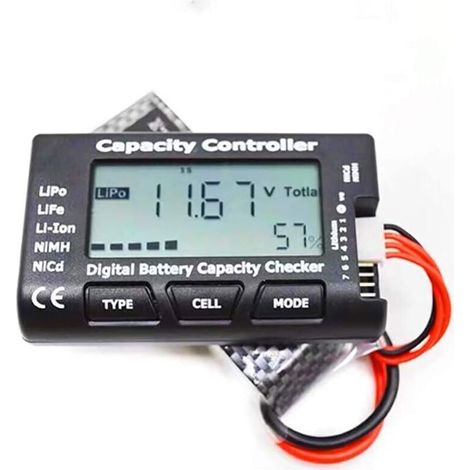 Akku-kapazitätstester - Lcd - Einzelzellenspannung Und Restkapazität - Kompatibel Mit Lipo-, Nimh- Und Li-ion-akkus - 2 Bis 7 Zellen