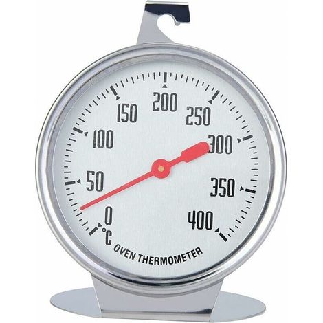 Ofenthermometer – Skala Von 0 Bis 400 °c – Edelstahlsonde – Haken Für Rost Oder Backblech – Zum Backen Von Brot, Pizza Und Grillgut – 1 Stück