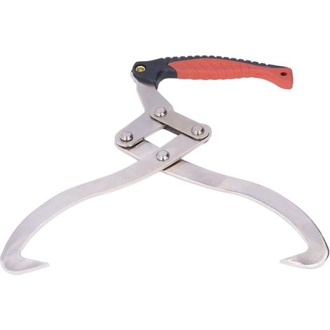 Holzzange – Schmiedeeisen – Gezahnte Backen – Ergonomischer Griff – Für Kamin, Camping, Holzfeuer – 1 Stück