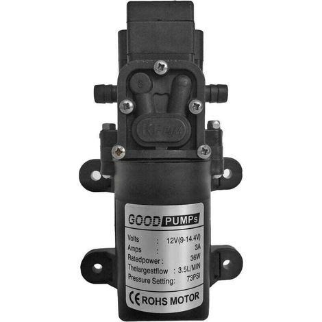 Membranpumpe – 12 V – Druck Bis Zu 0,4 Mpa – Fördermenge 3,5 L/min – 1 M Saughöhe / 30 M Förderhöhe – Für Wohnmobile, Boote, Gärten, Reisemobile – 1 Stück