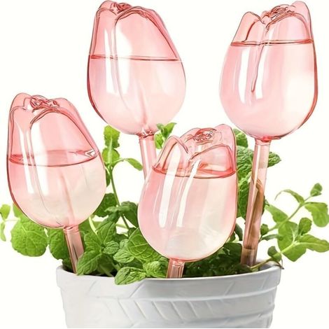 Automatischer Tulpensprenger – Borosilikatglas – Für Topfpflanzen Im Innen- Und Außenbereich – 4 Stück