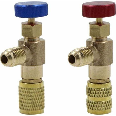 Flüssigkeitssicherheitsventil – Klimaanlagenventil Aus Messing Für R22, R410 Und R32 – Durchflussventil-anschlussadapter Für Kältemittel-füllschlauch – 2 Stück