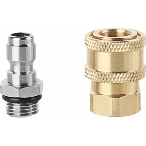 M14 Schnellkupplung – 1/4 Zoll – Für Hochdruckreiniger – Maximaler Druck 5000 Psi – Massives Messing – 2er-pack