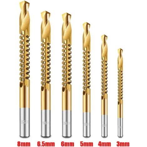 Kobalt-bohrer-set – 6-teilig – Durchmesser 3, 4, 5, 6, 6,5, 8 Mm – Zum Bohren Und Nuten In Holz, Aluminium Und Kunststoff