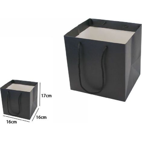 Geschenktüte – Schwarz – 16 X 16 X 17 Cm – Mit Kordelzug – 3er-set