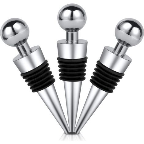 Weinstopper – Edelstahl 304 – Für Wein, Champagner, Likör, Cocktails – 3er-set
