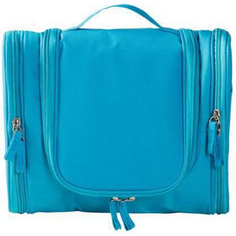 Hängender Kulturbeutel – 24 X 10,5 X 20 Cm – 17 Fächer – Drehbarer Metallhaken – Blau – 1 Stück