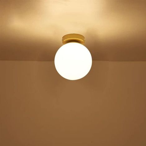 Deckenleuchte – Kugelförmig – Eisen Und Glas – E27 – 20 Cm X 23 Cm – Gold – Für Wohnzimmer, Schlafzimmer, Büro – 1 Stück