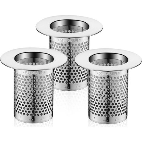 Haarfilter – Edelstahl 304 – Durchmesser 5,5 Cm, Höhe 5 Cm – Für Bodenabläufe, Spülbecken, Duschen, Küchen Und Balkone – 3er-pack