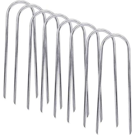 Bodenanker – U-förmiger Pfahl – Verzinkter Stahl – 6 Mm Durchmesser – 15 Cm Länge – Für Trampoline, Zelte, Fußballtore, Outdoor-konstruktionen – 8er-pack