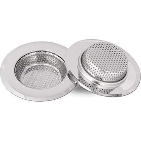 Spülbecken-sieb - 18 Mm Edelstahl - Für 45 Bis 70 Mm Löcher - 2 Mm Mikroperforiert - 2 Stück