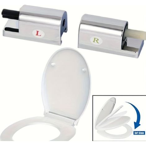 Wc-sitzscharnier – Absenkautomatik – Standardkompatibel – Chrommetall – Komplettes Set Für Links Und Rechts