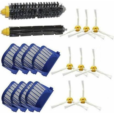 Filterset Für Saugroboter – Hauptbürste + Dreieckige Seitenbürste – Kompatibel Mit Den Modellen 529, 536, 551, 552, 564, 595, 600, 601, 602, 610, 620, 630, 650 – 18 Teile