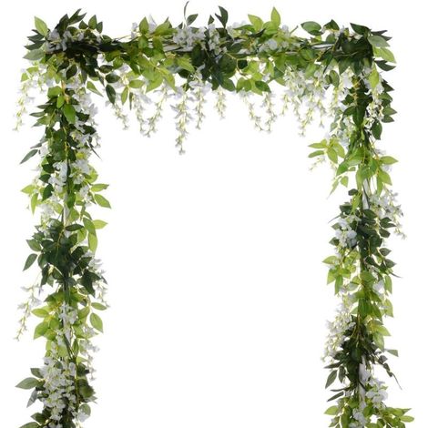 Künstliche Blumengirlande – Seiden-glyzinien Und Efeu – 2 M – Wand- Und Eventdekoration – 2er-set