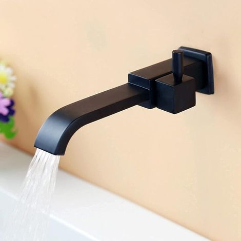 Wandmontierte Mischbatterie – Waschtisch – G1/2 – Einhebelmischer – Extra Breiter Auslauf – Unterputz – Kupfer – Bad/küche