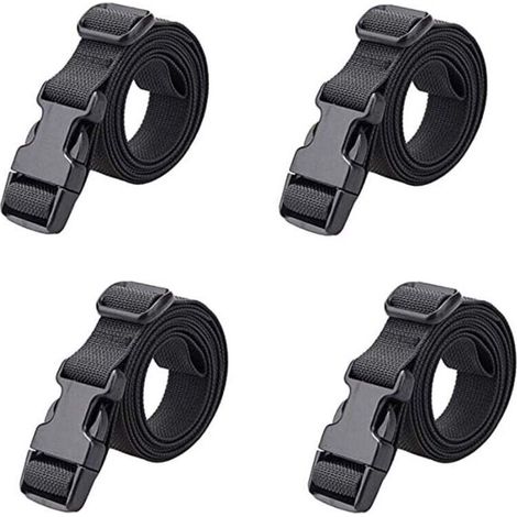 Ratschengurt – 25 Mm – 1,8 M – Zum Sichern Von Gepäck, Umzügen Und Zelten – Schwarz – 4er-pack