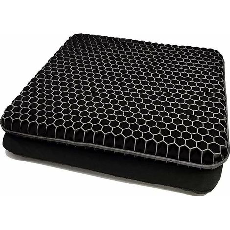 Gelkissen – 42 X 36 X 3,8 Cm – Für Bürostuhl, Autositz, Rollstuhl – Schwarz – 1 Stück