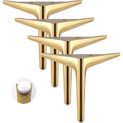 Möbelfüße – Dreieckig – Hochfestes Eisen – Gold – 12 Cm – 113 Kg Pro Fuß – 4er-set