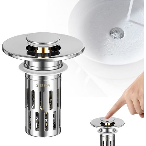 Ablaufstopfen Für Waschbecken – Pop-up-klick-klack-system – Integrierter Filter – Geeignet Für Waschbecken In Bad, Küche Und Badewanne – Durchmesser 35 Mm – 1 Stück