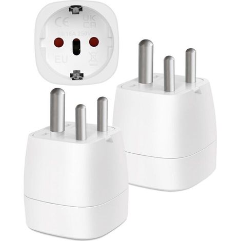 Eu-stecker Auf Typ-d-adapter – 250 V, 10 A, 2500 W – Für Indien, Nepal, Sri Lanka, Mosambik – 2 Stück