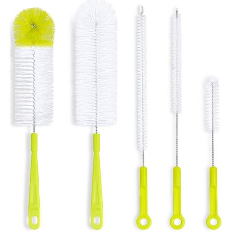 Flaschenbürsten-set – 5 Bürsten Mit Langem Griff Für Babyflaschen Und Flaschen – 40 Cm X 34 Cm X 26,7 Cm – Bpa-freies Polypropylen