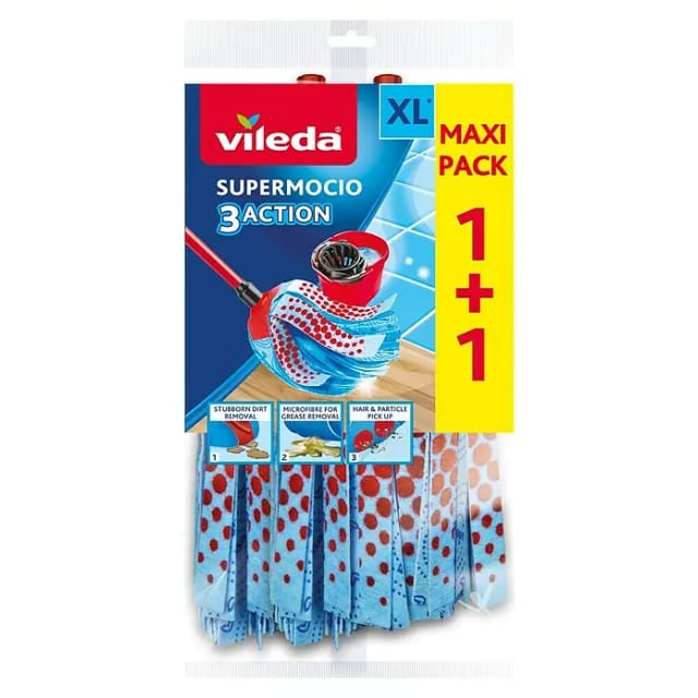 Vileda Ersatzmopp SuperMocio 3xAction Velour 2er-Pack