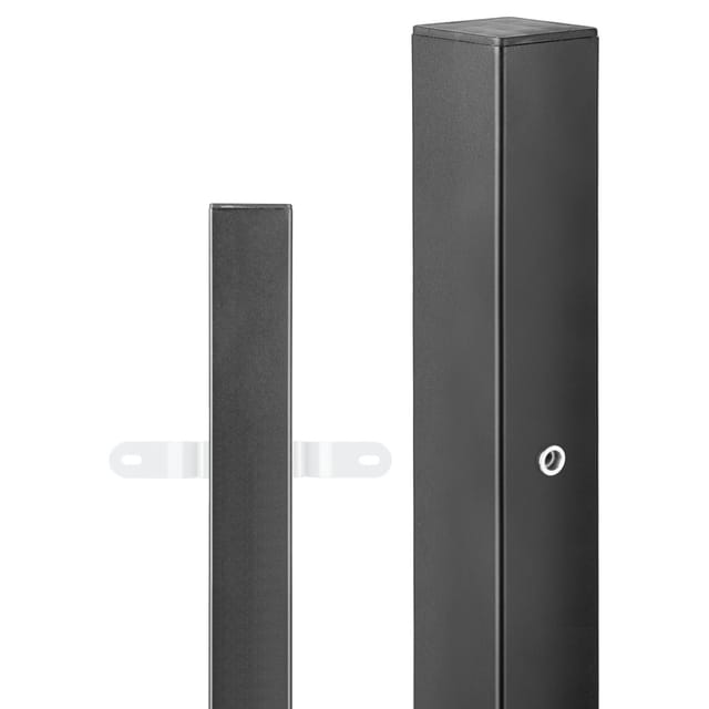 Zaun-Mittelpfosten Chaussee 5,1 cm x 5,1 cm Höhe 150 cm Alu Schwarz Matt