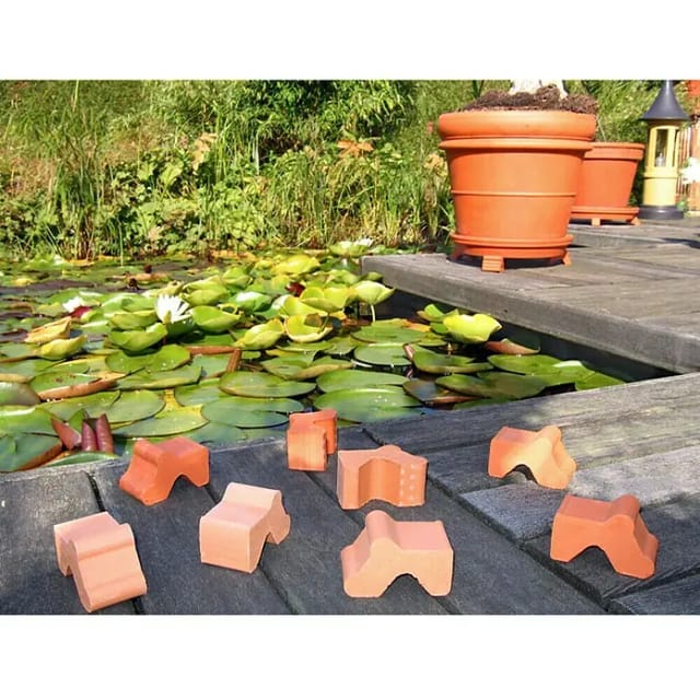 Terrakottafuß 4 cm 3er Set Marmoriert