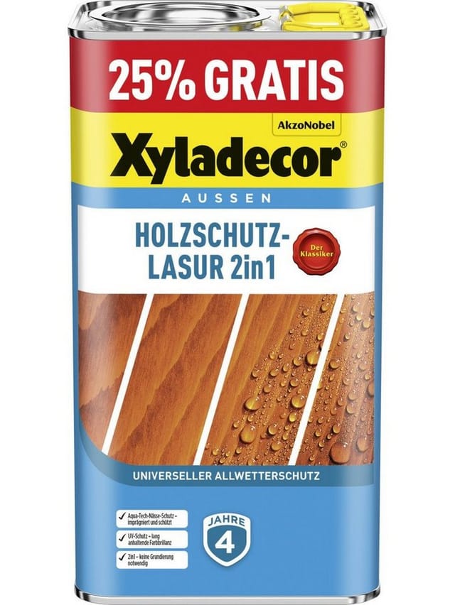 Xyladecor Holzschutz-Lasur 2in1 5l Promo Farblos matt 4 + 1,