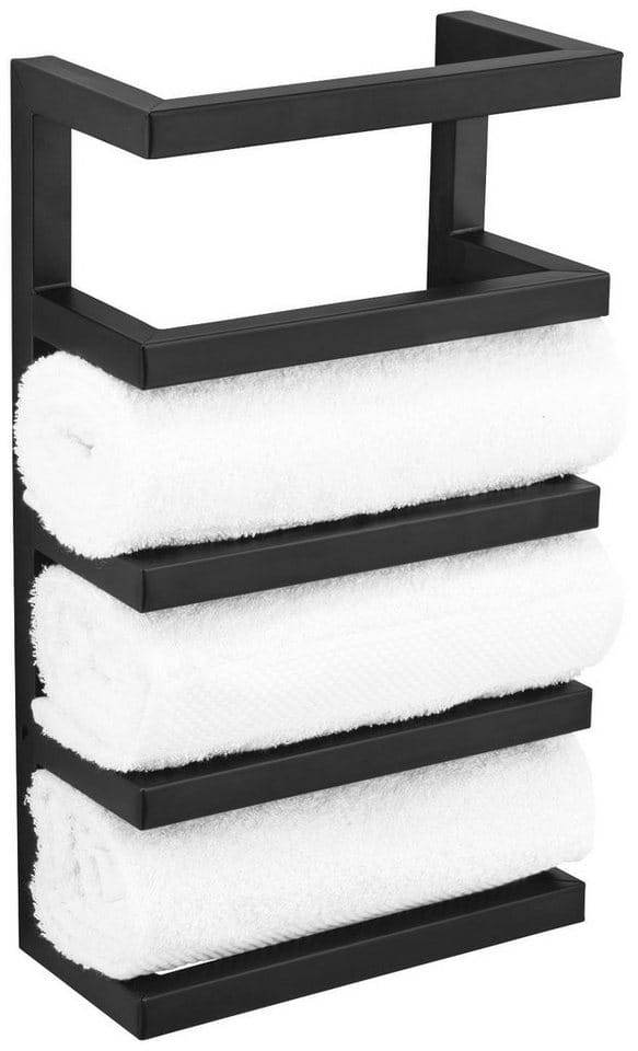 Wenko Handtuchregal Fondiro Schwarz Matt aus Lackiertem Stahl